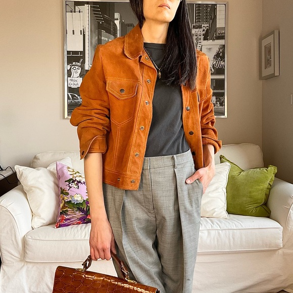 Boxy Brown suede jacket - Picture 3 of 15
